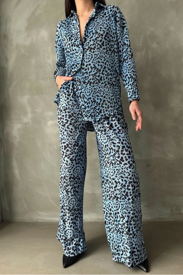 Pantalon à pois en gros - Pois bleus | TOPSHOW | F1468