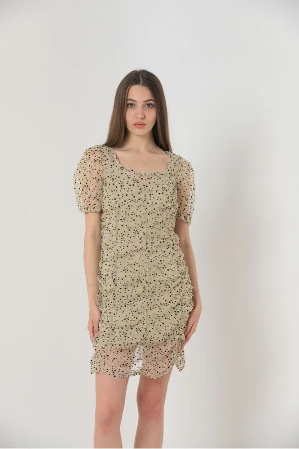 Robe Topshow Stone Black à col bateau et manches courtes en gros