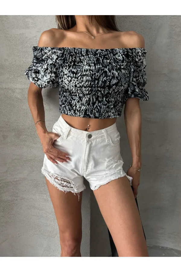 Topshow Gray Leopard Burnt Velvet Wholesale Blouse