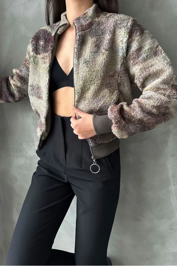 Manteau en peluche à motifs en gros - Camouflage | TOPSHOW | F1129