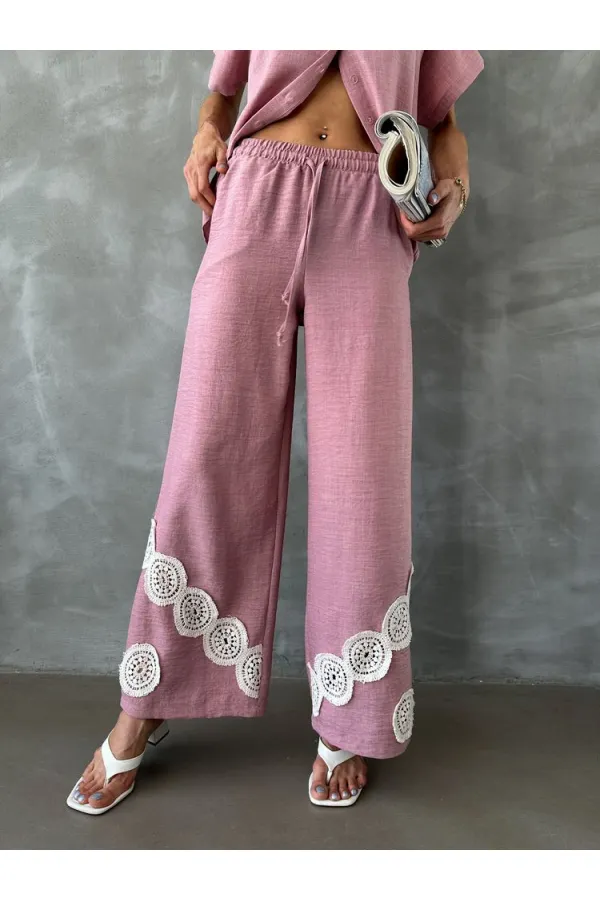 Topshow Pudra Bağcıklı Toptan Pantolon