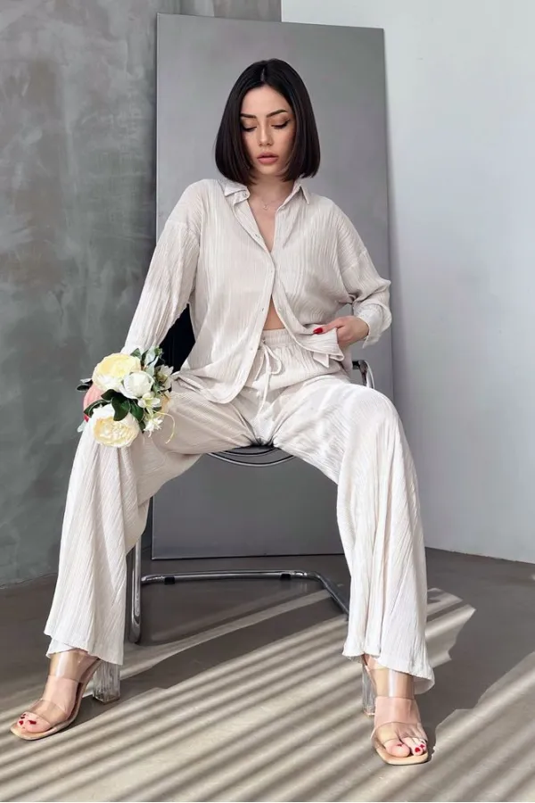 Pantalons plissés Topshow Stone en gros