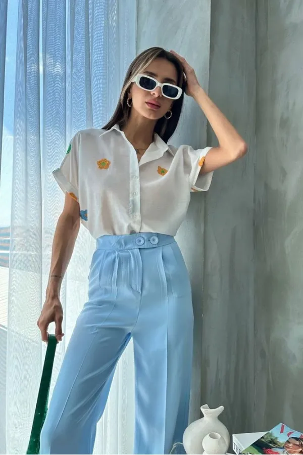 Topshow Pattern Embroidered Wholesale Shirt