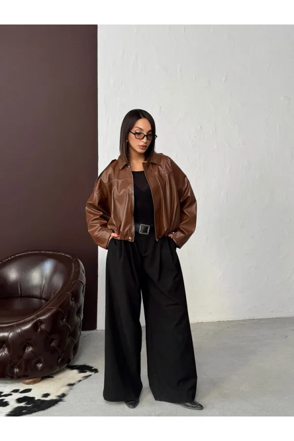 F 2035 SUNİ DERİ MONT - KAHVE