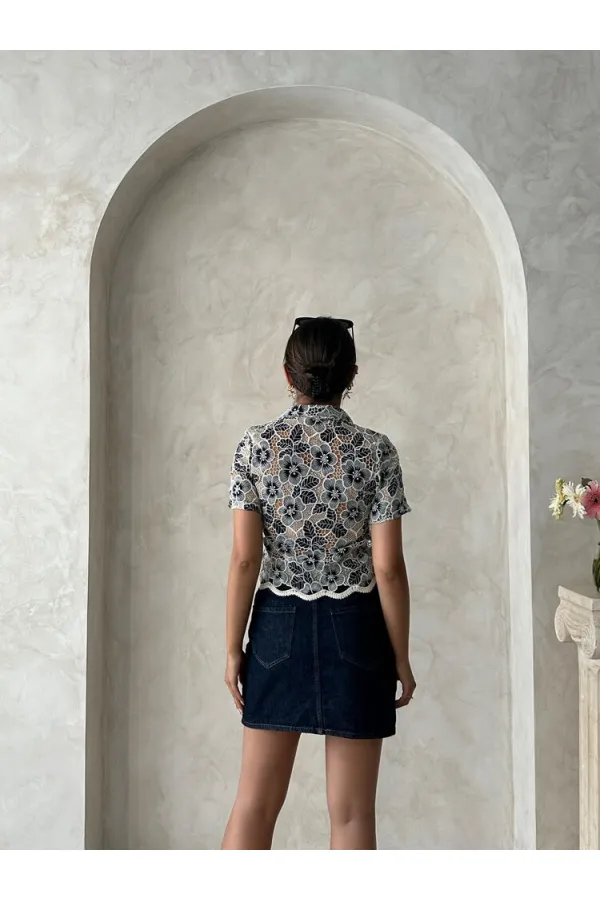 Lace Shirt - Black | Topshow