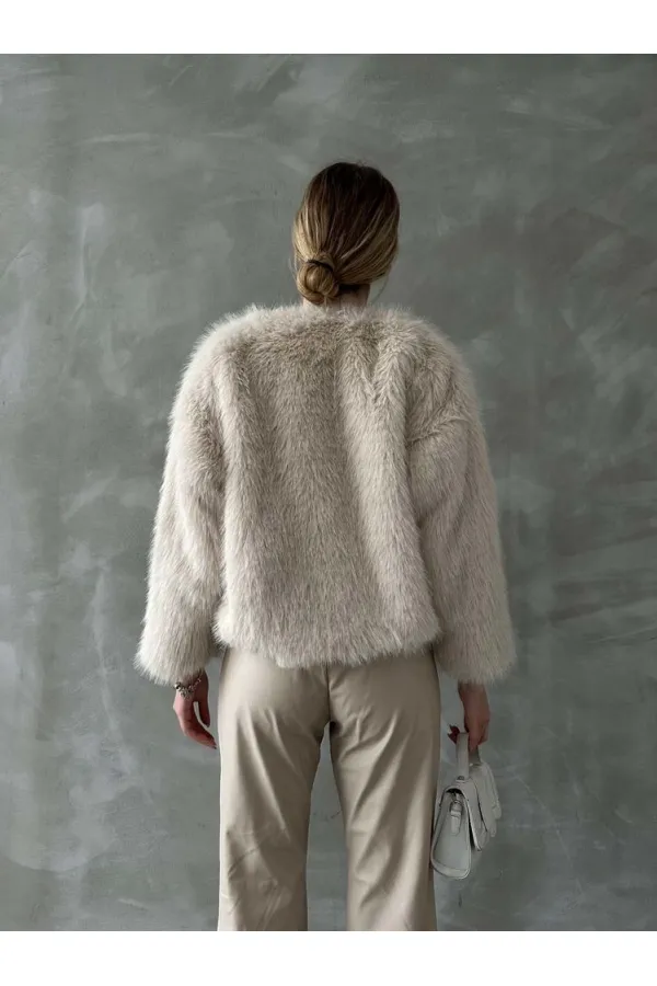 Topshow Taş Suni Kürk Toptan Ceket | F1615