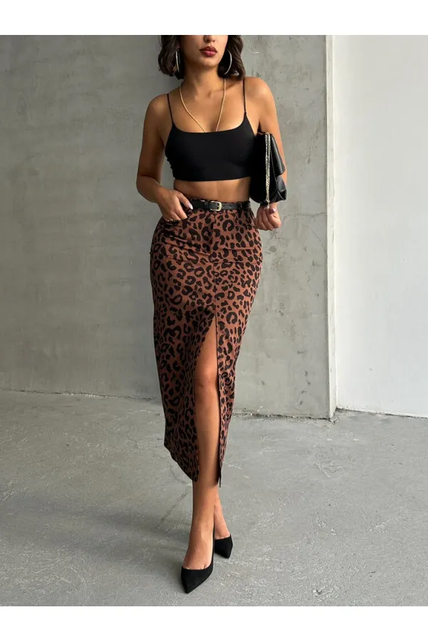 Jupe en gros - Marron et noir | TOPSHOW | F1665