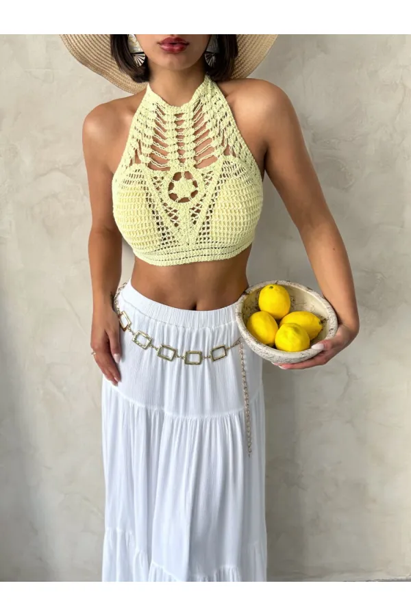 Topshow Sarı Dantel Toptan Büstiyer