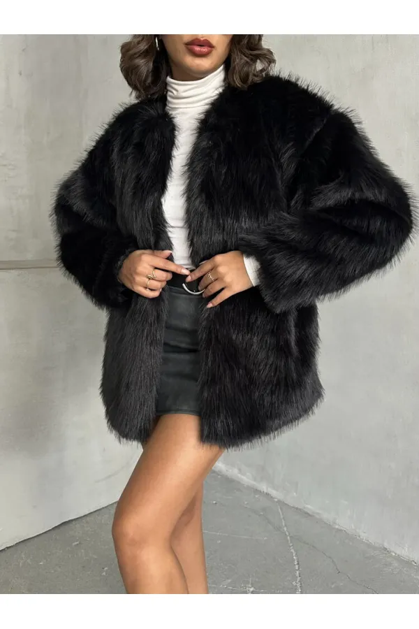 Topshow Siyah Peluş Toptan Kaban | F1608