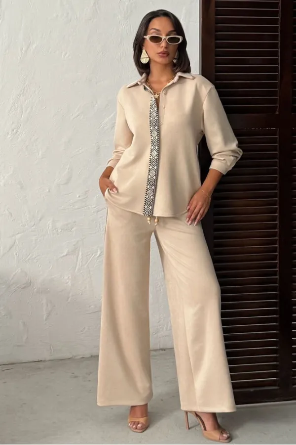 Pantalon Topshow en daim scuba à rayures - Rouge bordeaux | F1972