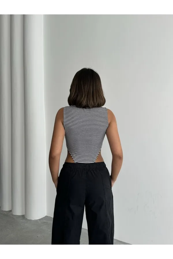 Itcitli Sports Bodysuit - Striped | Topshow