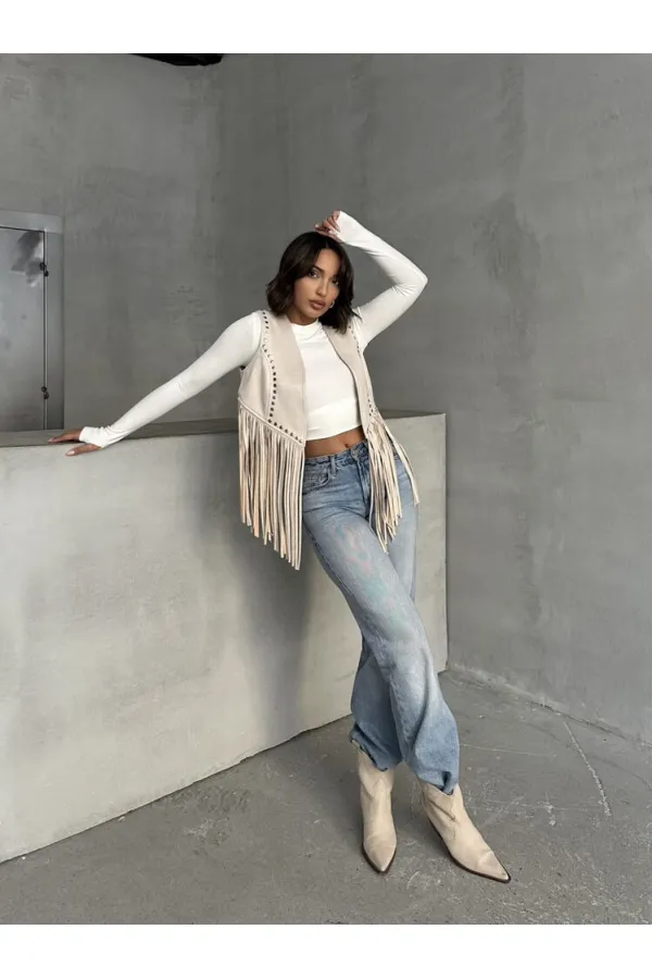 Topshow Stone Tassel Drop Wholesale Vest | F1806