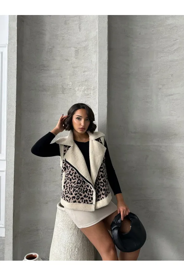 Peluş Toptan Yelek - Taş Siyah | TOPSHOW | F1828