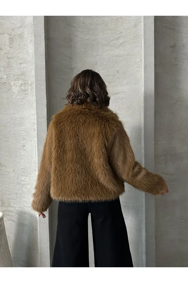 Manteau de fourrure en gros - Marron | TOPSHOW | F1820