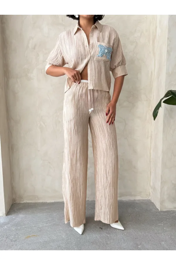 Wholesale Pleated Trousers - Stone | Topshow