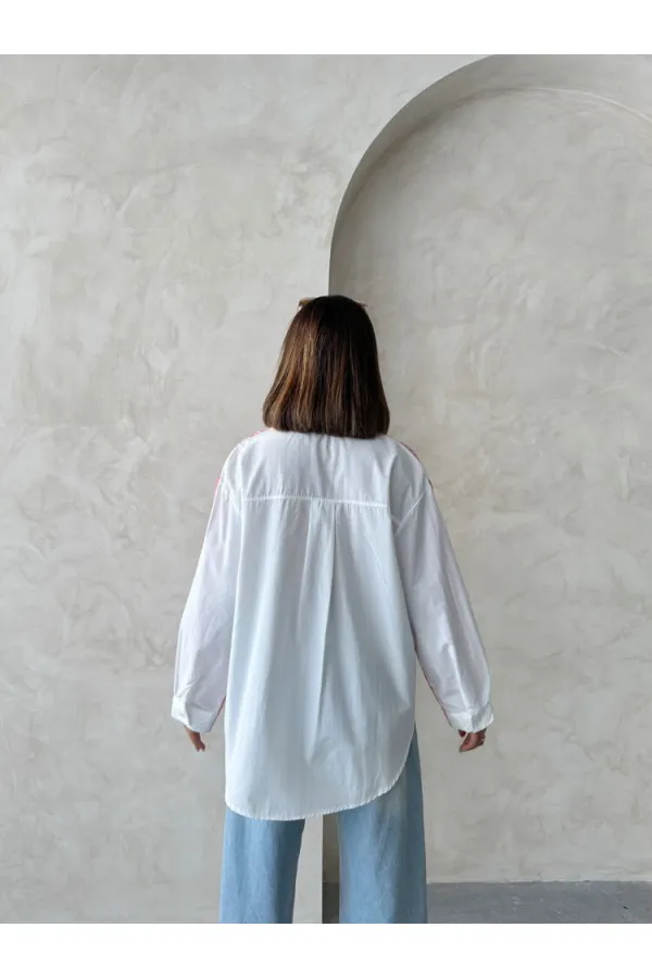 Önden Bağlamalı Nakışlı Vual Bluz - Sarı | Topshow | F1917