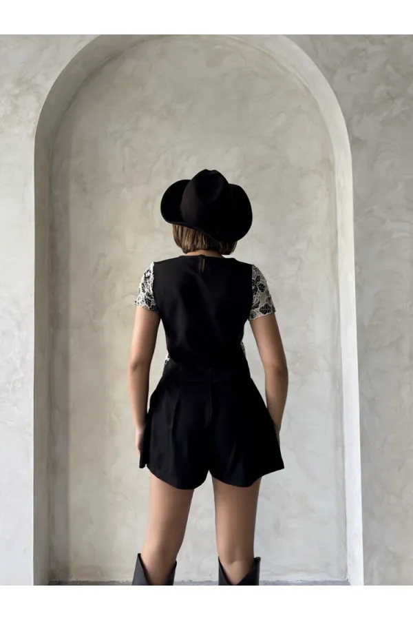 Dantel Bluz - Siyah | Topshow