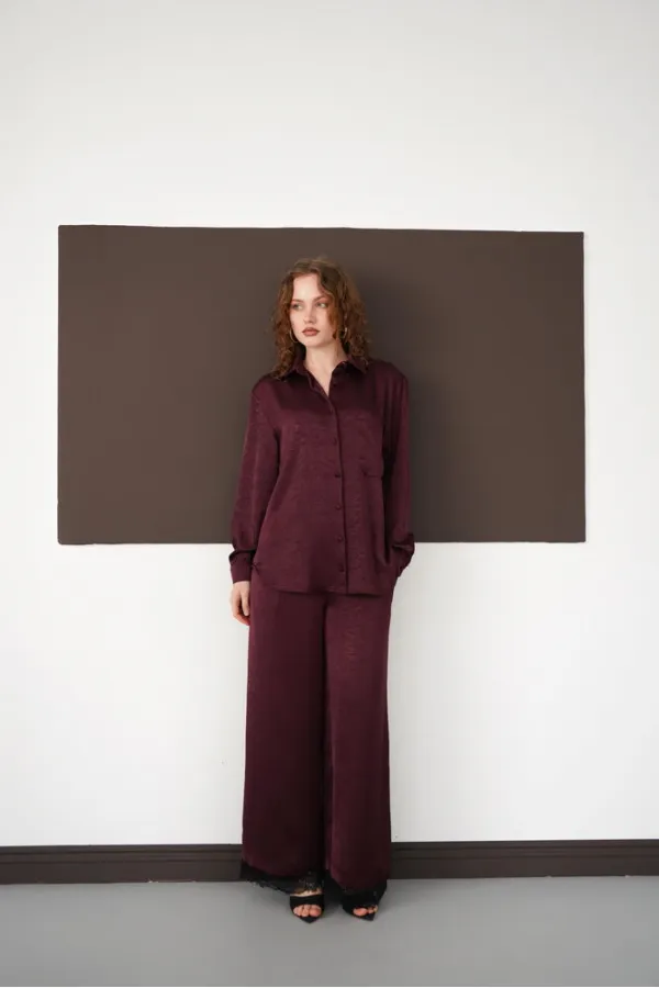 Wholesale Long-Sleeved Shirts - Plum | F2101 - Topshow