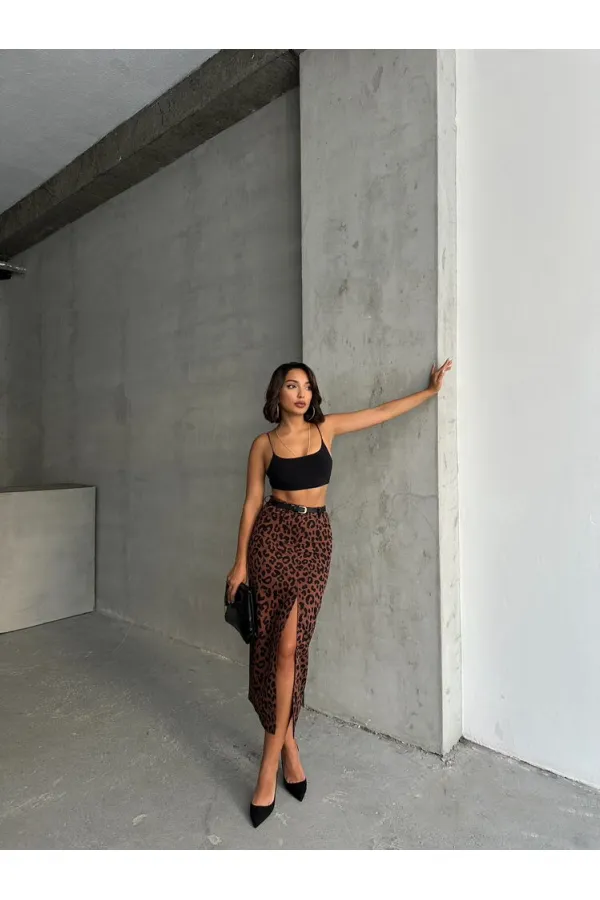 Jupe en gros - Marron et noir | TOPSHOW | F1665