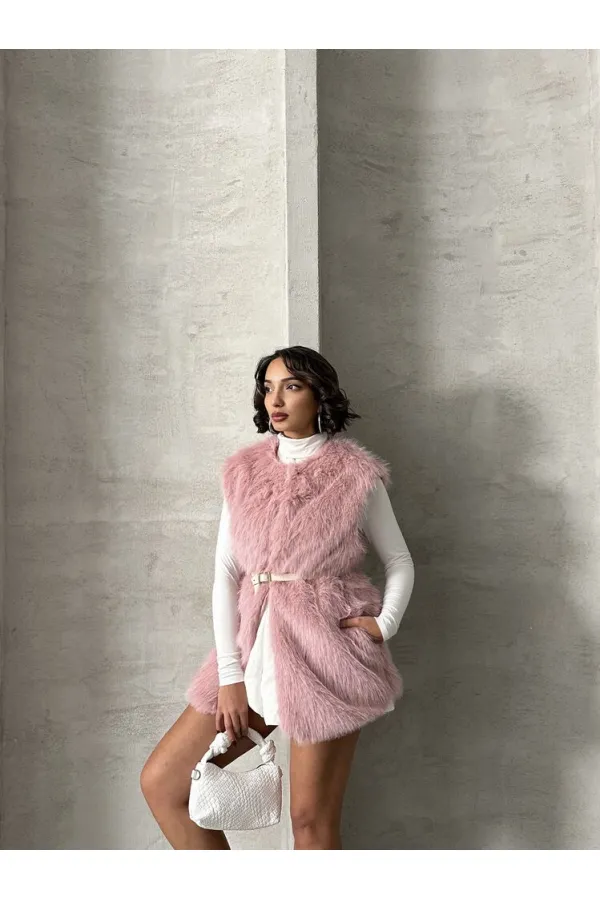 Gilet en plumes en gros - Poudre | TOPSHOW | F1567