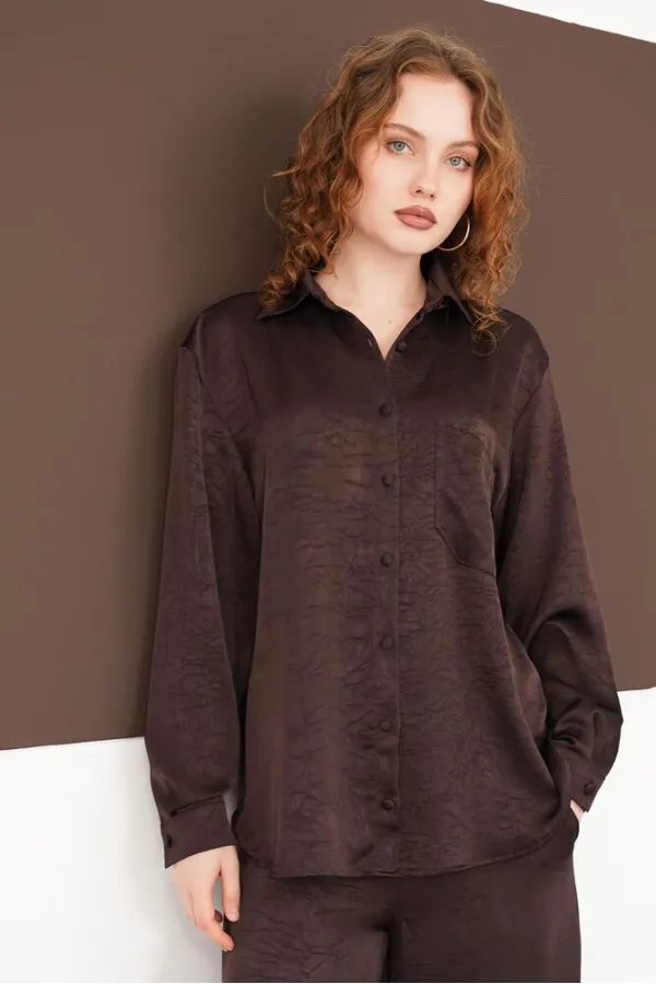 Long-Sleeved Wholesale Shirts - Brown | F2101 - Topshow