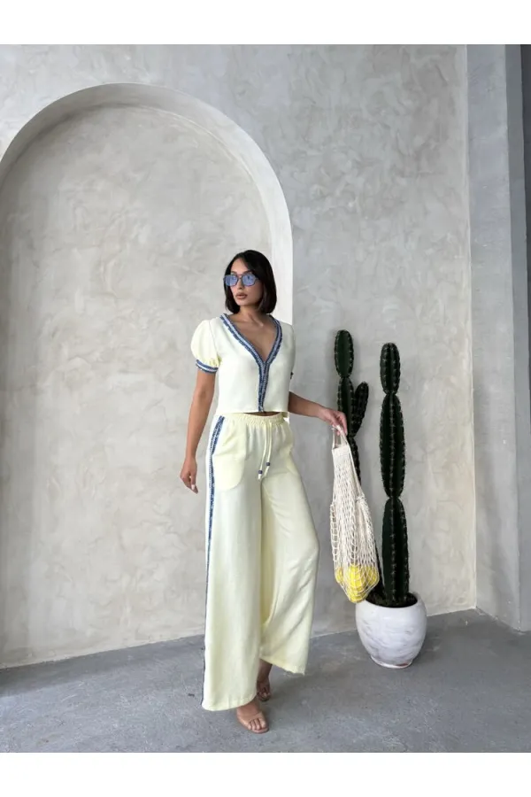 Kot Detaylı Ceket   Sarı | Topshow