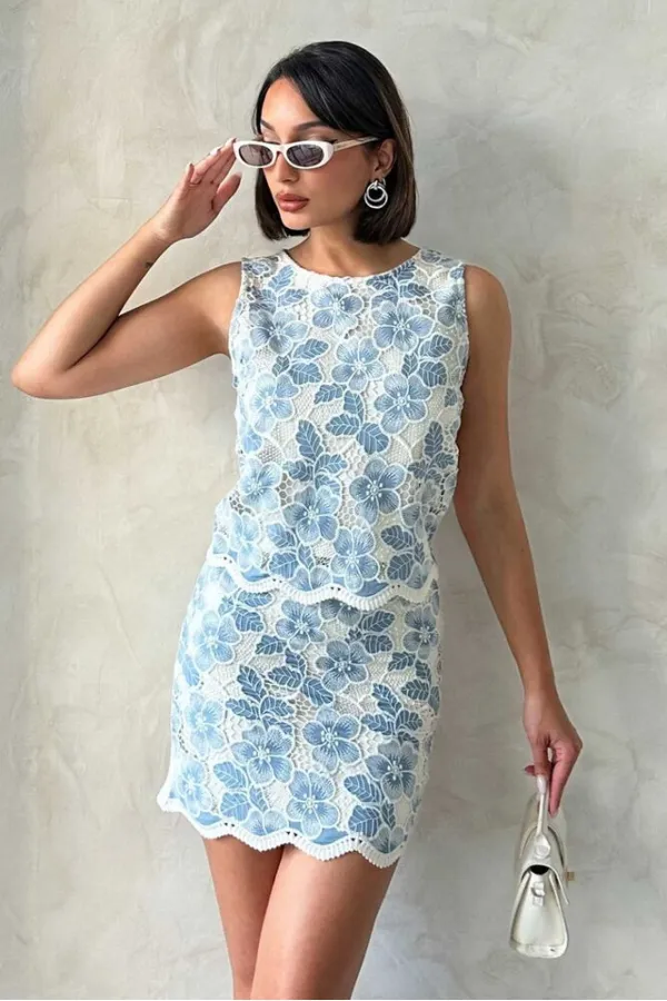 Lace Skirt - Blue | Topshow