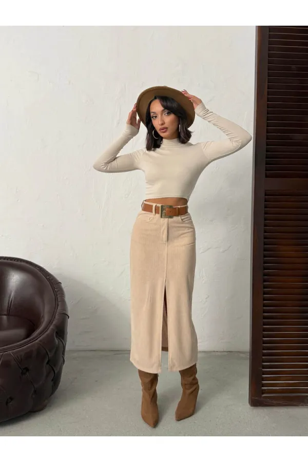 Jupe en velours côtelé Topshow en gros - Pierre | F2033