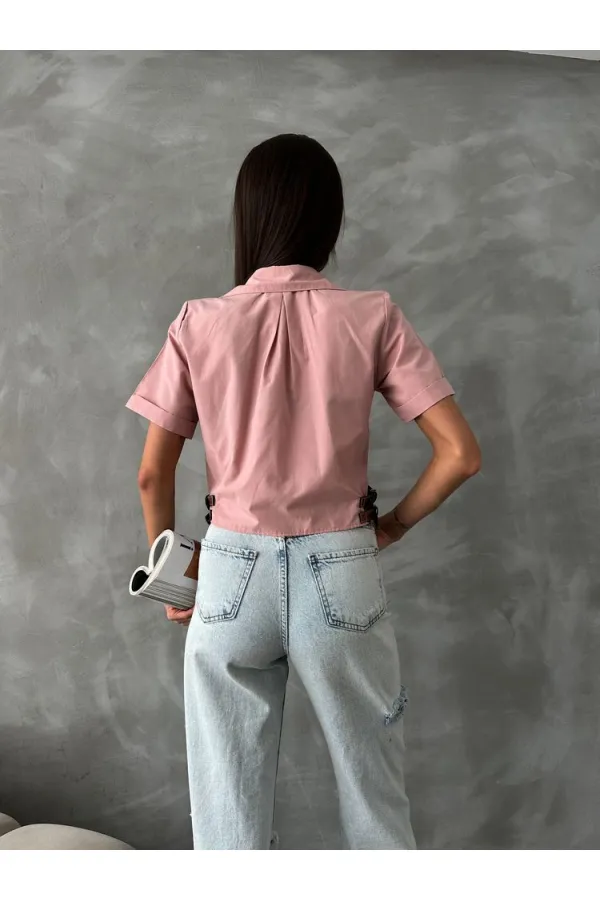 Topshow Powder Belt Detailed Wholesale Shirt