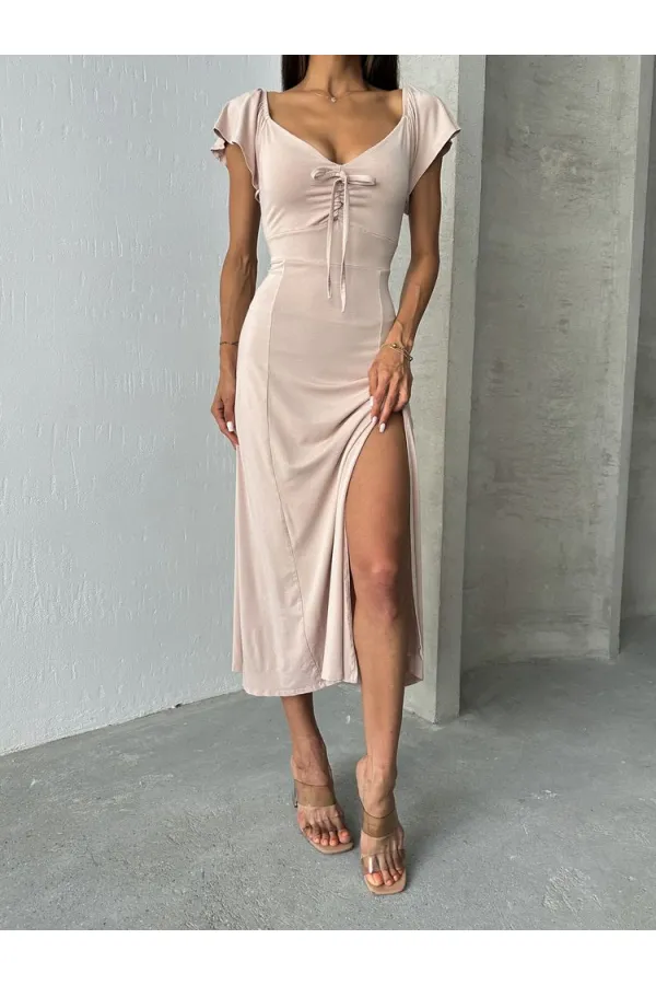 Topshow Taş Düz Viskon Toptan Elbise