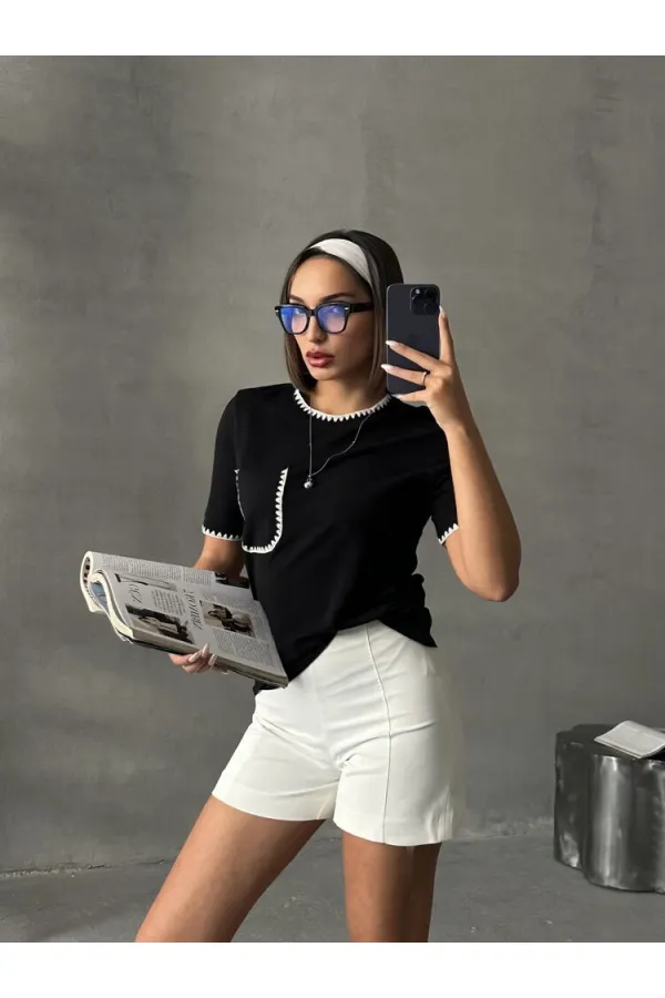 T-shirt Topshow Black Shepherd cousu en gros