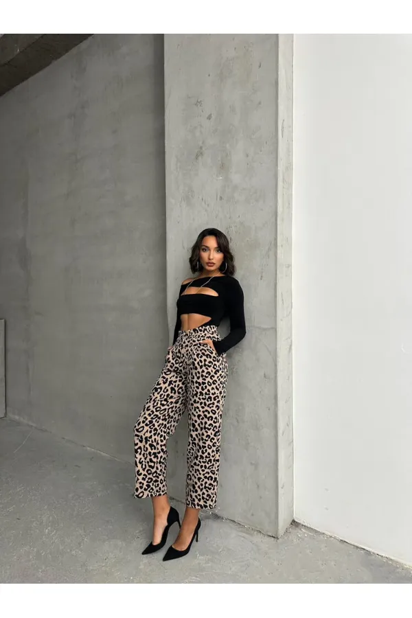Desenli Pantolon - Taş Siyah | TOPSHOW | F1788