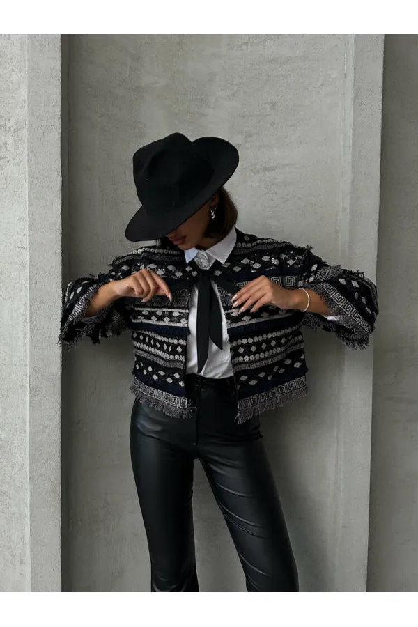 Wholesale Tie-Down Blouse - Black | TOPSHOW | F1731