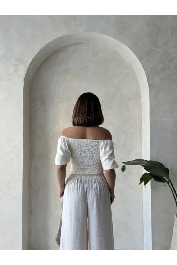 Topshow Light Stone Striped Gipel Wholesale Blouse