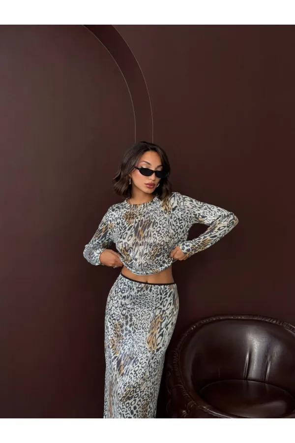 Topshow - Wholesale Trend Leopard Print Skirt - Elegance from Day to Night - Light Leopard