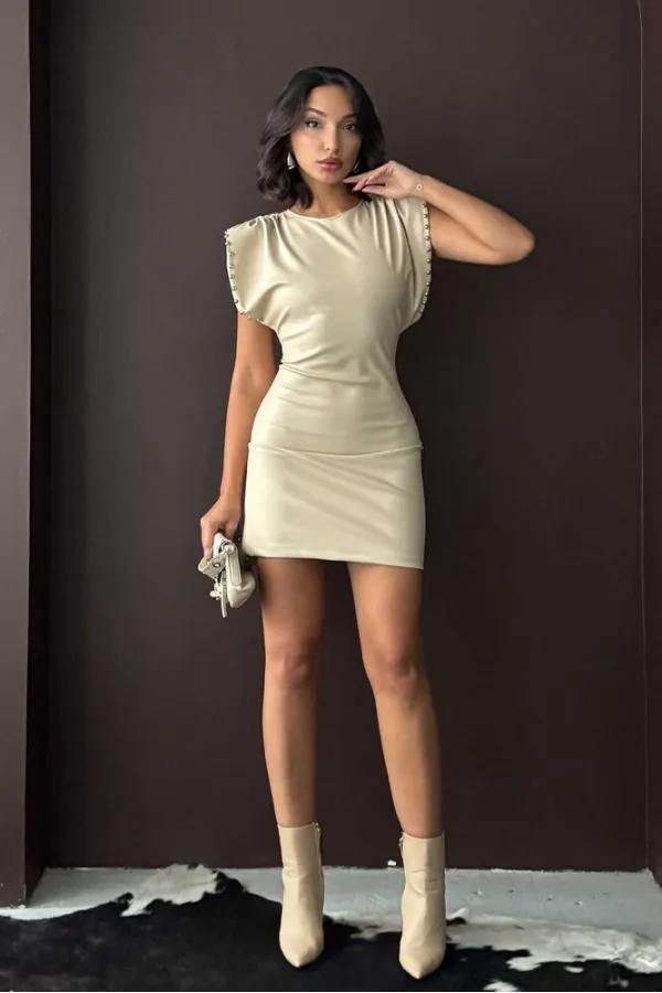 Robe Topshow Drop en similicuir - Pierre | F2034