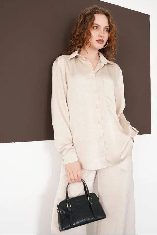 Long-Sleeved Wholesale Shirts - Stone | F2101 - Topshow