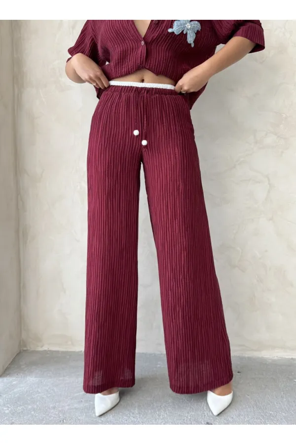 Pilise Wholesale Trousers - Claret Red | Topshow