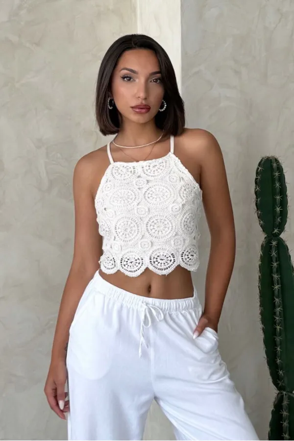 Güpür Askılı Büstiyer - Ham | Topshow