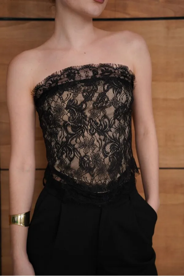Bustier en dentelle - Noir | D2959 - Topshow