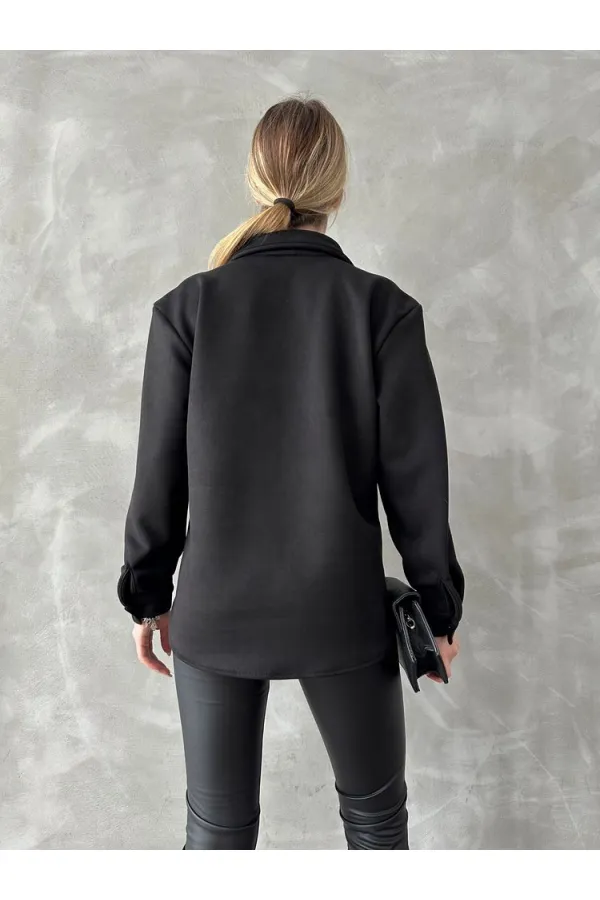 Cebi Tasli Toptan Gömlek - Siyah | TOPSHOW | F1617