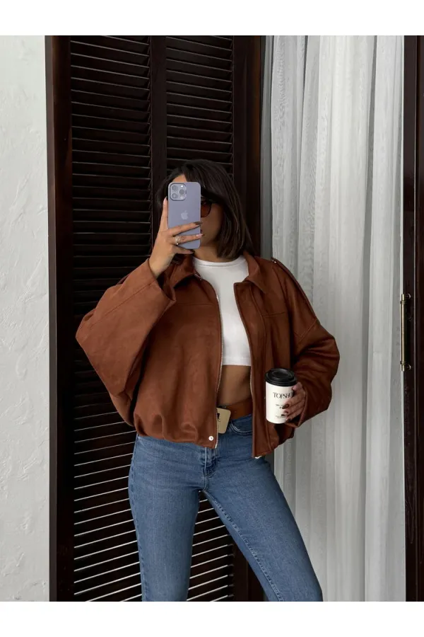 Topshow Scuba Süet Mont - Taba | F2017