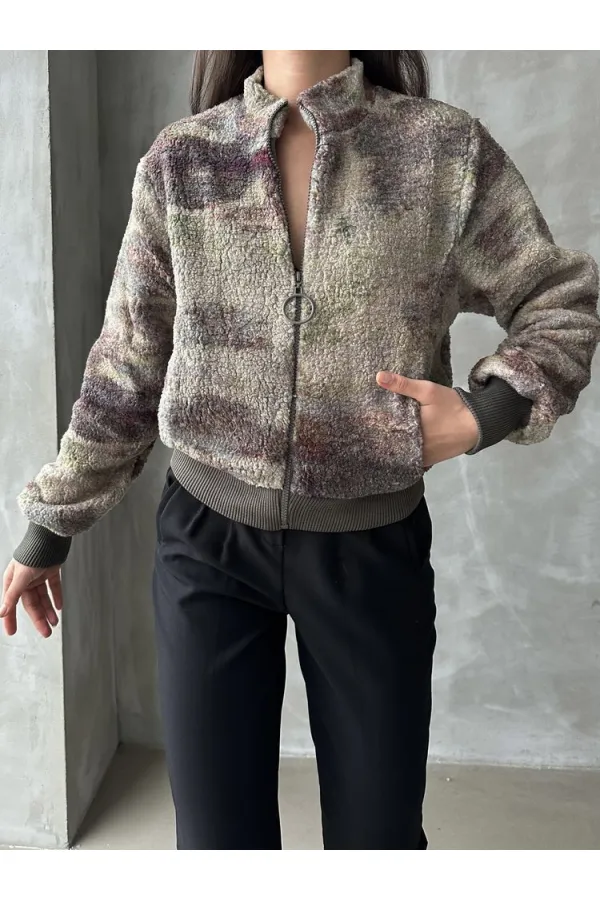 Manteau en peluche à motifs en gros - Camouflage | TOPSHOW | F1129