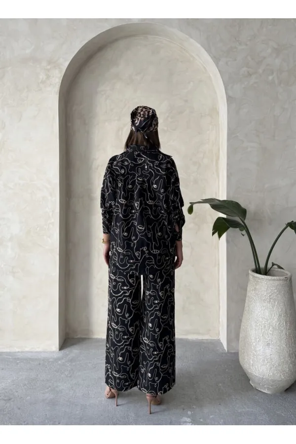 Pantalon brodé en gros - Noir | Topshow | F1900