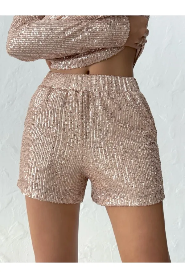 Short à paillettes scintillantes Topshow - CUIVRE