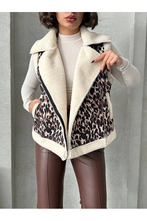 Plush Wholesale Vest - Leopard D2 | TOPSHOW | F1828