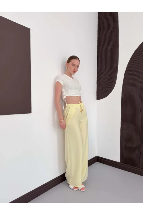 Pantolon - Sarı | D2381 Topshow