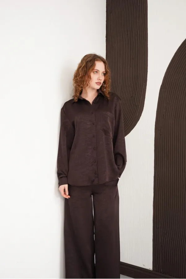 Long-Sleeved Wholesale Shirts - Brown | F2101 - Topshow