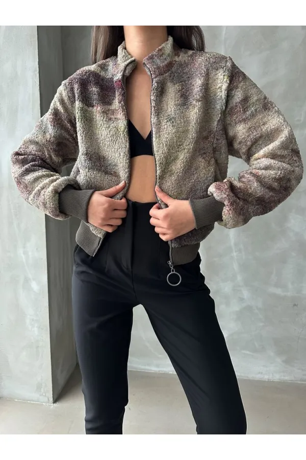 Manteau en peluche à motifs en gros - Camouflage | TOPSHOW | F1129