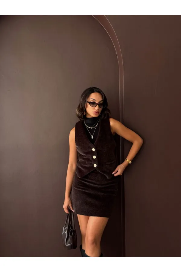 Topshow - Gilet en peluche en gros - Marron